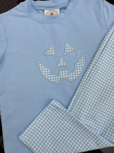 Jack O Lantern Blue Gingham Pants Set