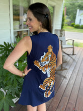 Women’s Navy Fuzzy Tiger Tank Dress