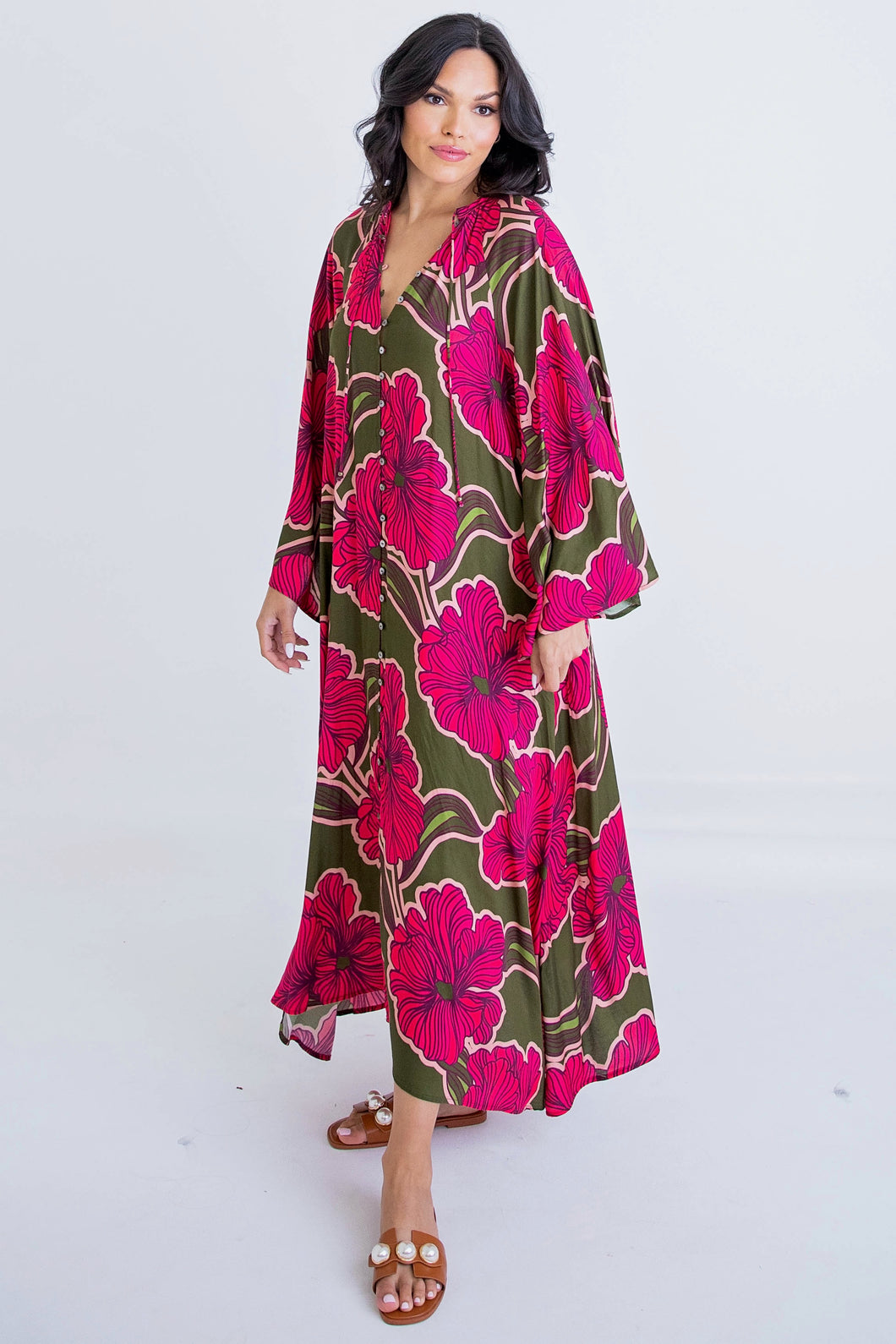 Women’s Floral Kaftan Maxi Dress