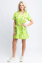 WOMEN'S Lime Mod Floral Shirt Dress