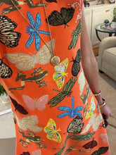 Women’s Orange Scattered Butterfly, Dragon & Frog Sweater Dress