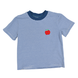 An Apple A Day Navy Striped Knit T-Shirt