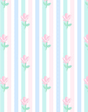 Sage Skirt Set - Knit Floral Pastel Stripe