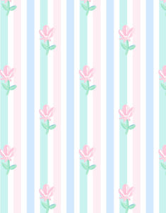 Sage Skirt Set - Knit Floral Pastel Stripe