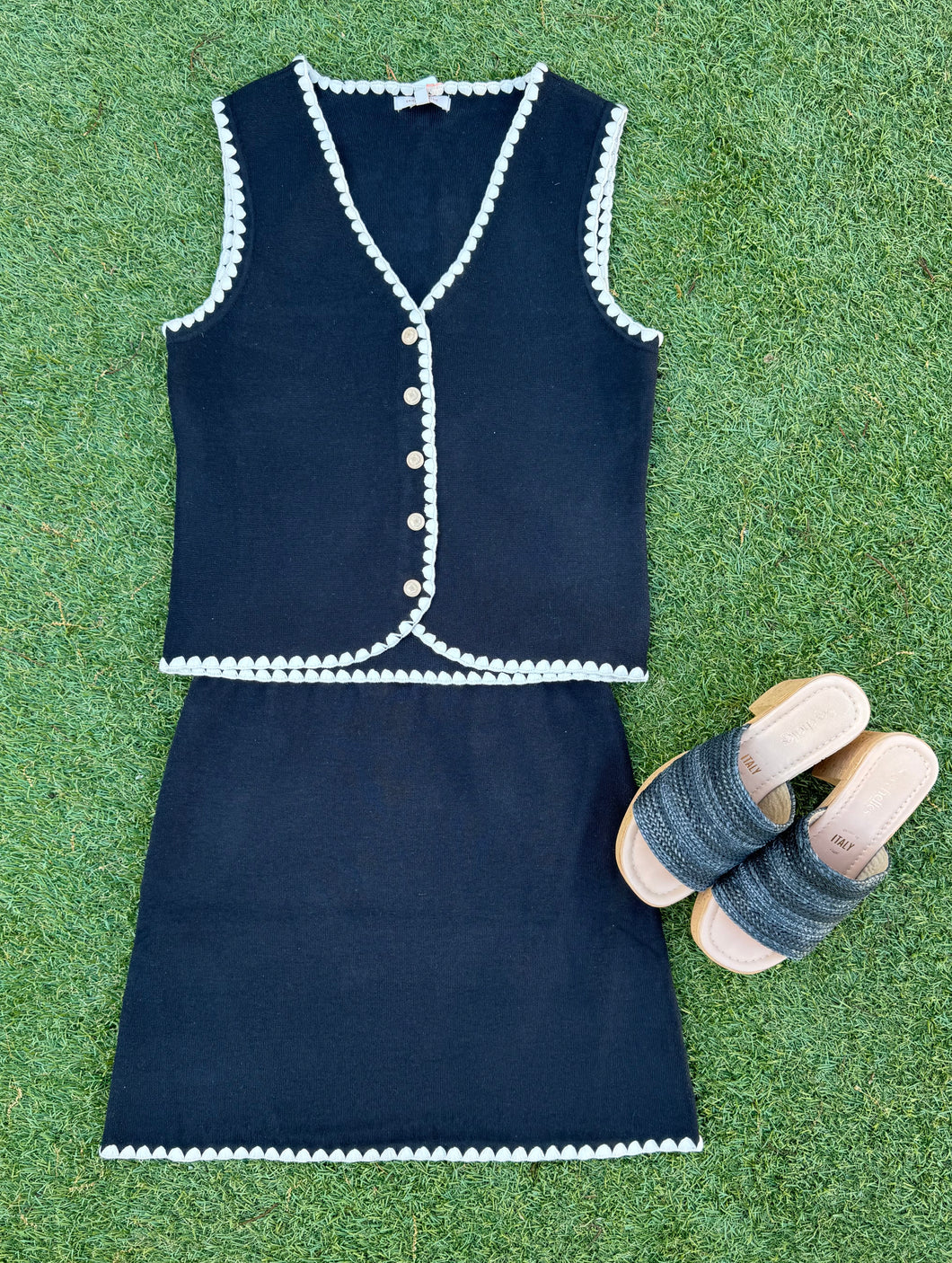 Women’s Sweater Vest and Skirt Set