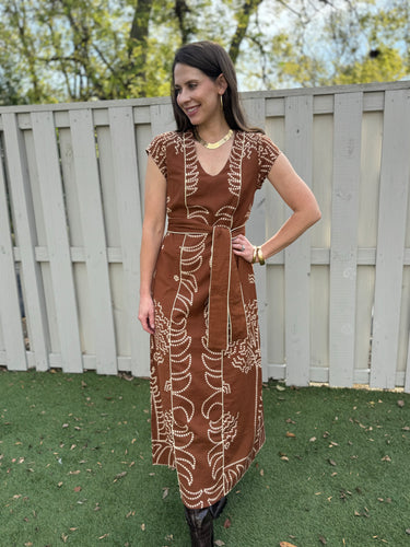 Women’s Nellie Midi Dress - Chocolate Stitch