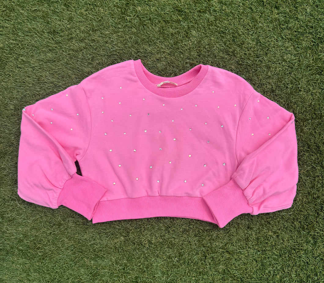 Hot Pink Rhinestone Sweatshirt