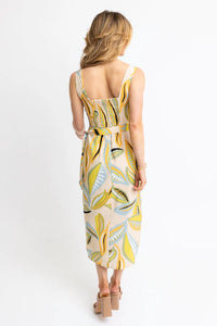 Women's Abstract Leaf Wrap Dress