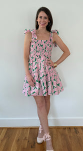 Women's Taylor Dress - Pink & Green Lemons