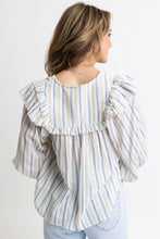 Women’s Stripe Ruffle Top