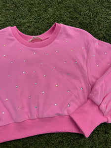 Hot Pink Rhinestone Sweatshirt