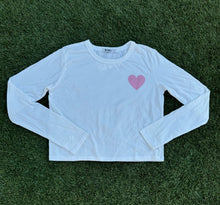 Long Sleeve Ivory Boxy Heart Tee