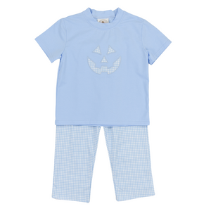 Jack O Lantern Blue Gingham Pants Set