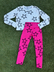 Fuschia Stars Leggings