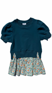 Clara Combo Dress - Teal Floral