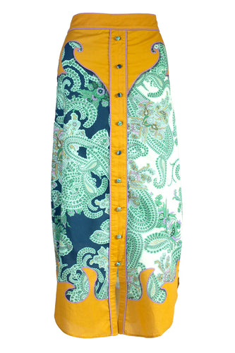 Women’s Portia Skirt- Aqua Paisley