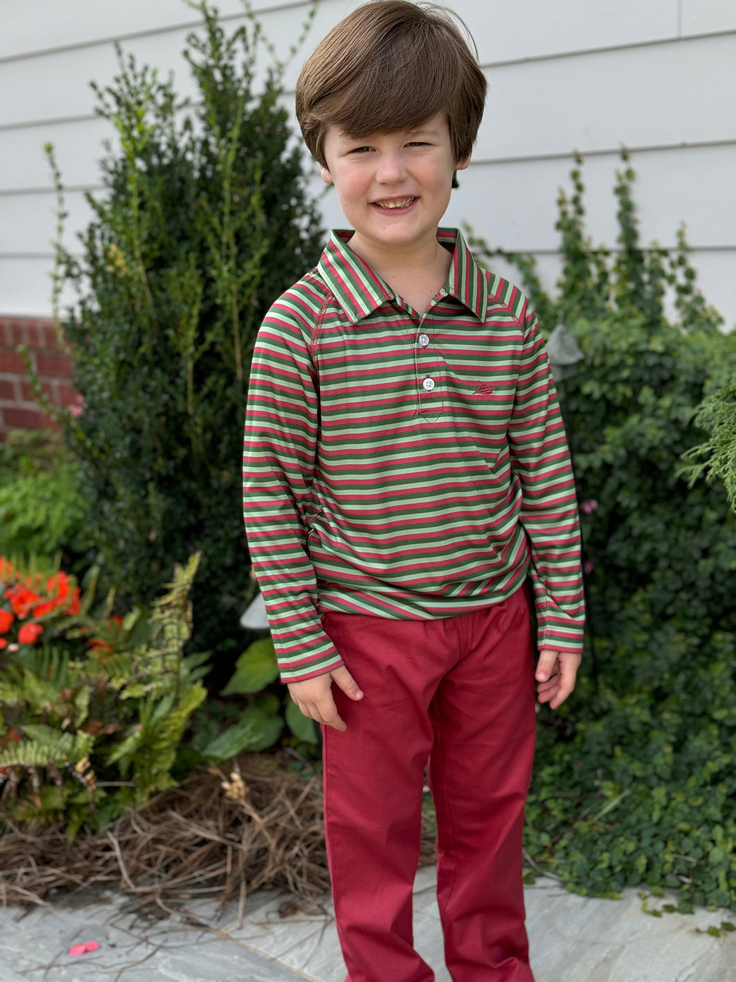 Red Chino Elastic Pants