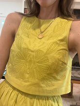 Women’s Lime Embroidered Top & Skirt Set