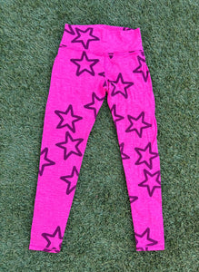 Fuschia Stars Leggings