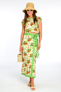 Women's Jackie Top- Strawberry Garden