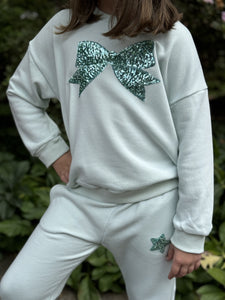 Nyla Bow Sweatshirt - Mint