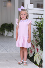 Genevieve Dress - Light Pink Stripe & Lavender