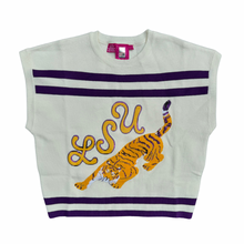 LSU Tigers Stripes Short Sleeve Top