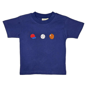 Royal Blue Baseball & Glove Knit Shirt