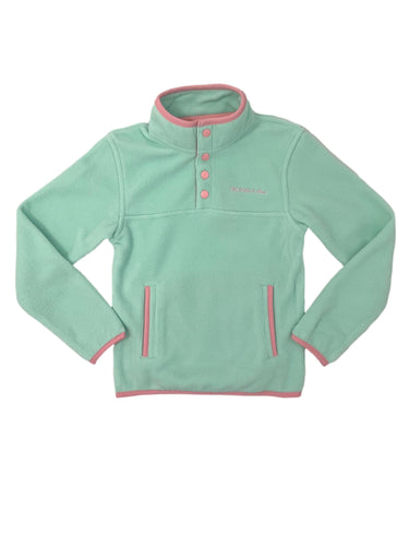 Luna Pullover- Beach Glass Green w/ Pink Piping