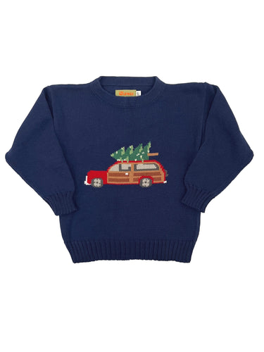 Navy Christmas Woody Sweater