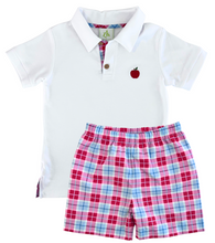 Farristown Plaid Shorts and Apple Polo Set