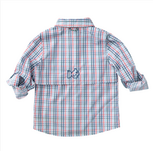 Founder's Kids Fishing Shirt-Tea Rose Multi Color Plaid