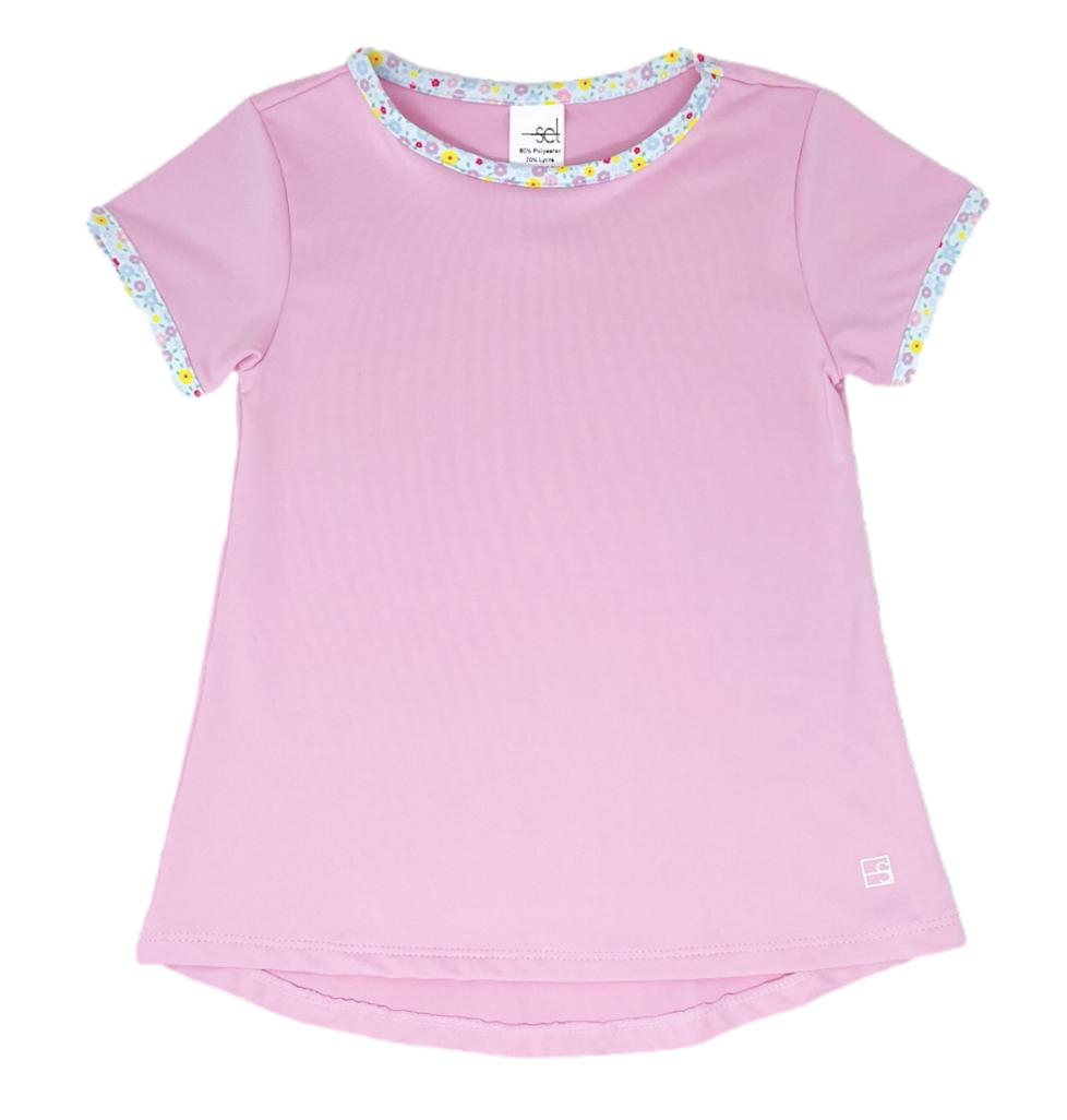Bridget Basic Tee- Cotton Candy Pink & Itsy Bitsy Floral
