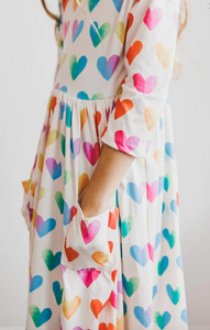Rainbow Heart Twirl Dress