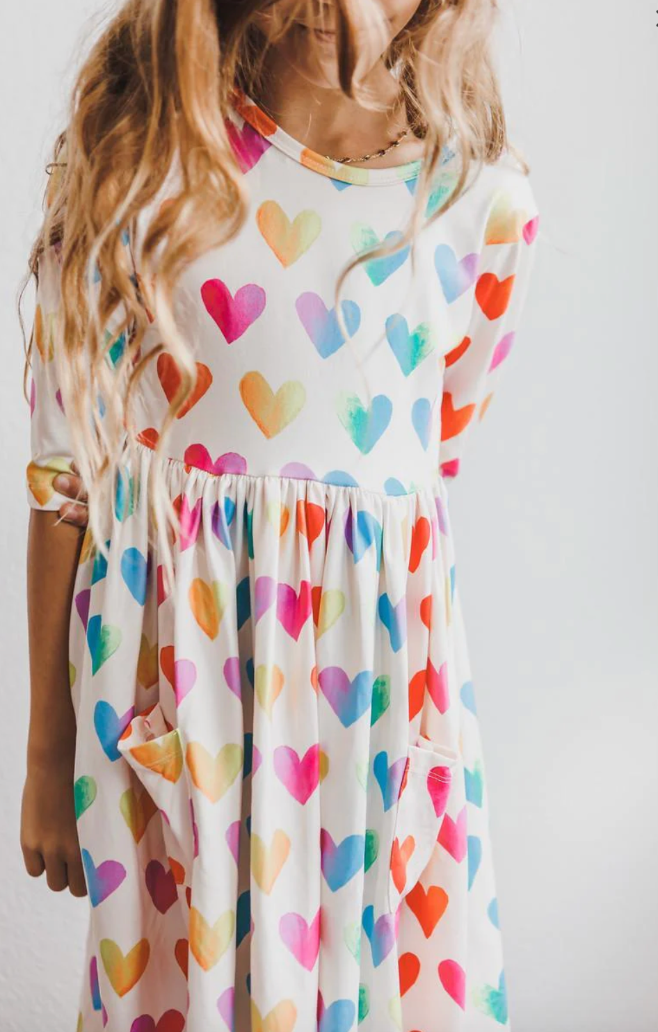 Rainbow Heart Twirl Dress