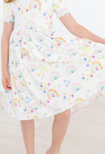Watercolor Rainbows Twirl Dress
