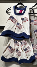 Women's White & Navy American Flag Tank