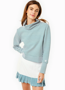 Everyother Day Pullover- White & Ivy Stripe