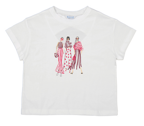 White Fashion Girl T-Shirt