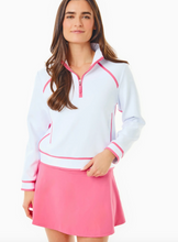 Women's Bainbridge Quarter Zip- White & Guava