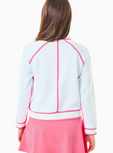 Women's Bainbridge Quarter Zip- White & Guava