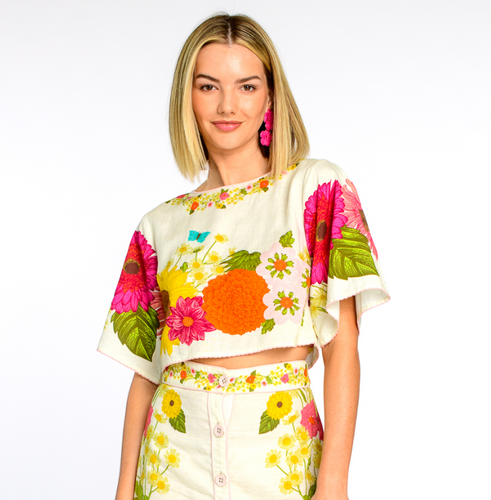 Women's Paloma Top- Wildflower Ivory