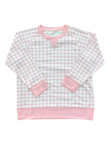 PRESALE Sidney Sweatshirt- Pink Gingham