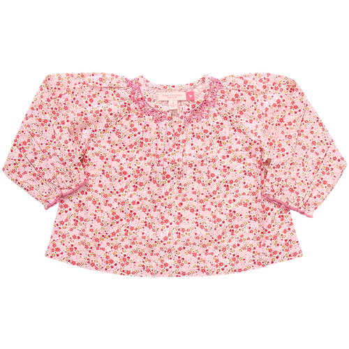 Girl's Ava Top- Pink Mini Ditsy