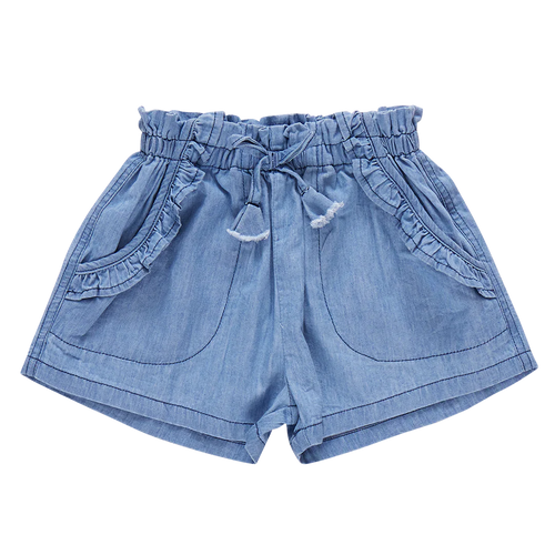 Girls Theodore Shorts- Chambray Wash