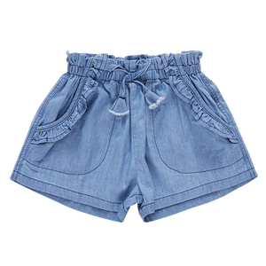 Girls Theodore Shorts- Chambray Wash