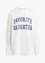 Women's White Collegiate Sweatshirt- Navy & Gray