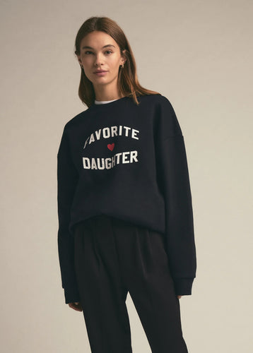 Women's Favorite Daughter Heart Logo Black Sweatshirt