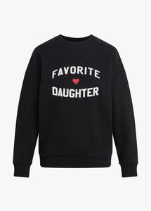 Women's Favorite Daughter Heart Logo Black Sweatshirt