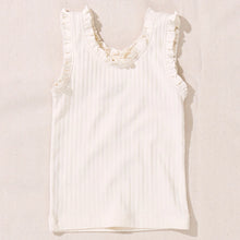 Joy Ruffle Rib Tank - Cream